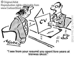 cv writing spelling mistakes